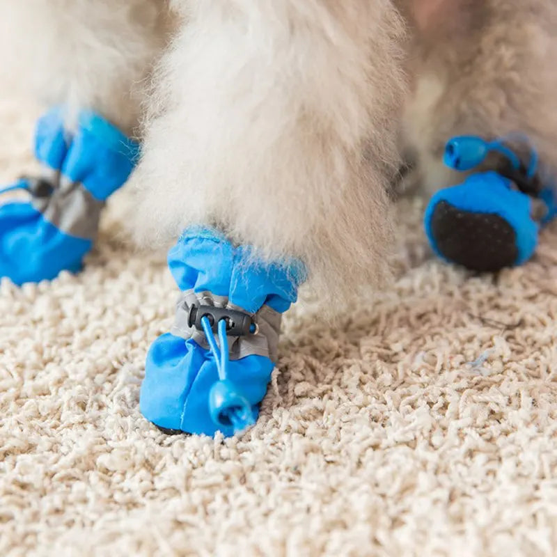 Waterproof Dog Boots for Small Dogs – Set of 4 with Non-Slip Rubber Sole