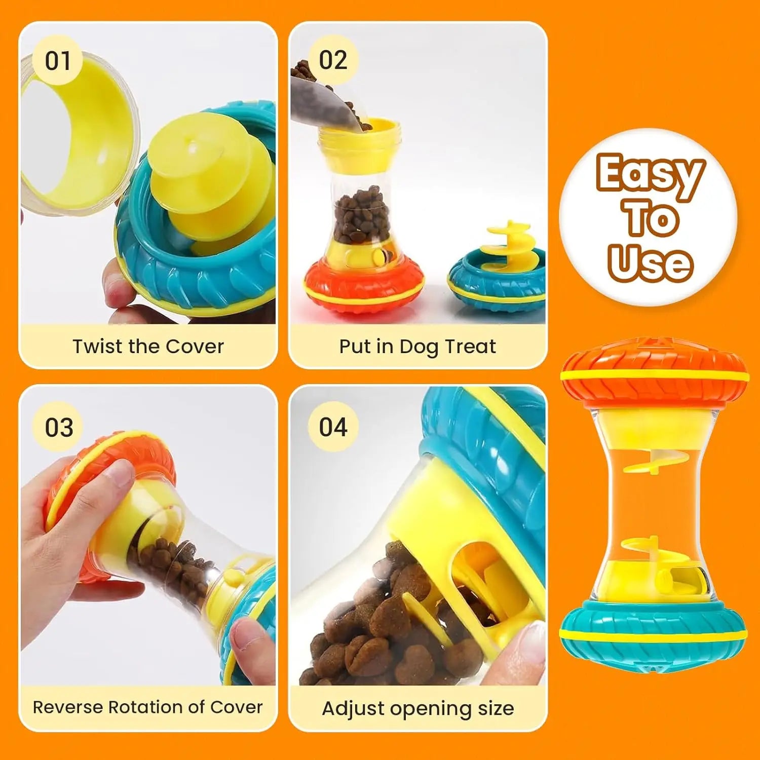 Interactive Dog Puzzle Toy – Treat Dispensing Slow Feeder for Boredom & Enrichment
