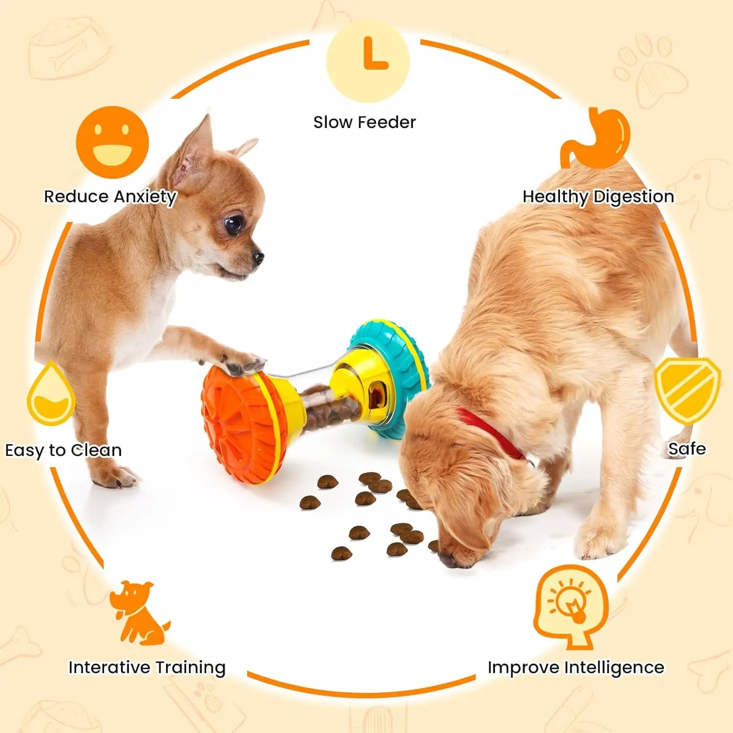 Interactive Dog Puzzle Toy – Treat Dispensing Slow Feeder for Boredom & Enrichment